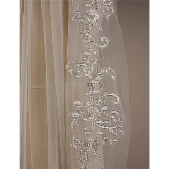 EllieHouse Women\'s Short 2 Tier Wedding Bridal Veil With Comb L24 main image 4